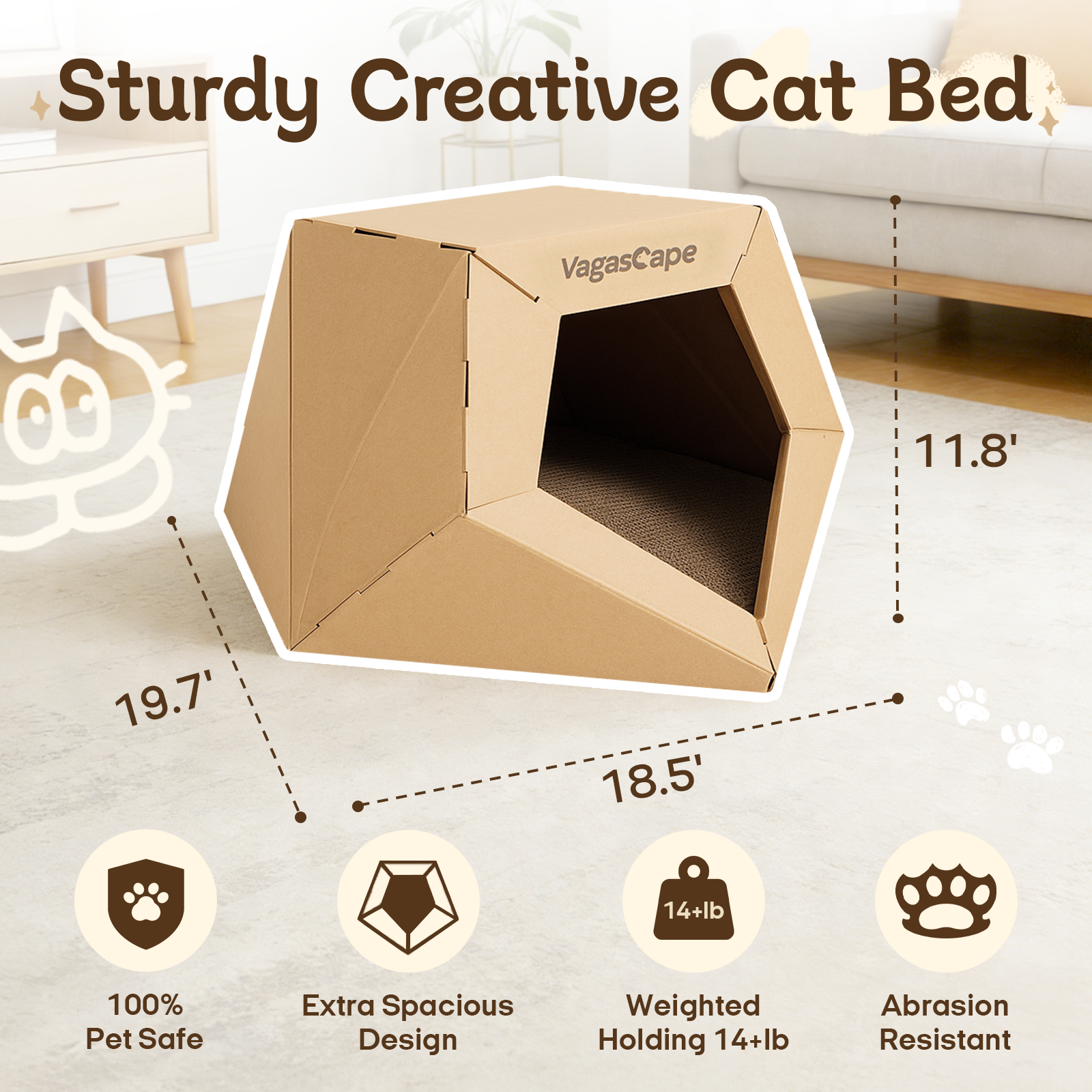 Cardboard Cat Scratcher House