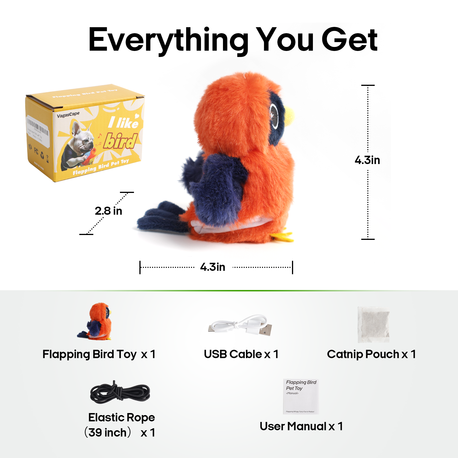 Flapping Bird pet toy