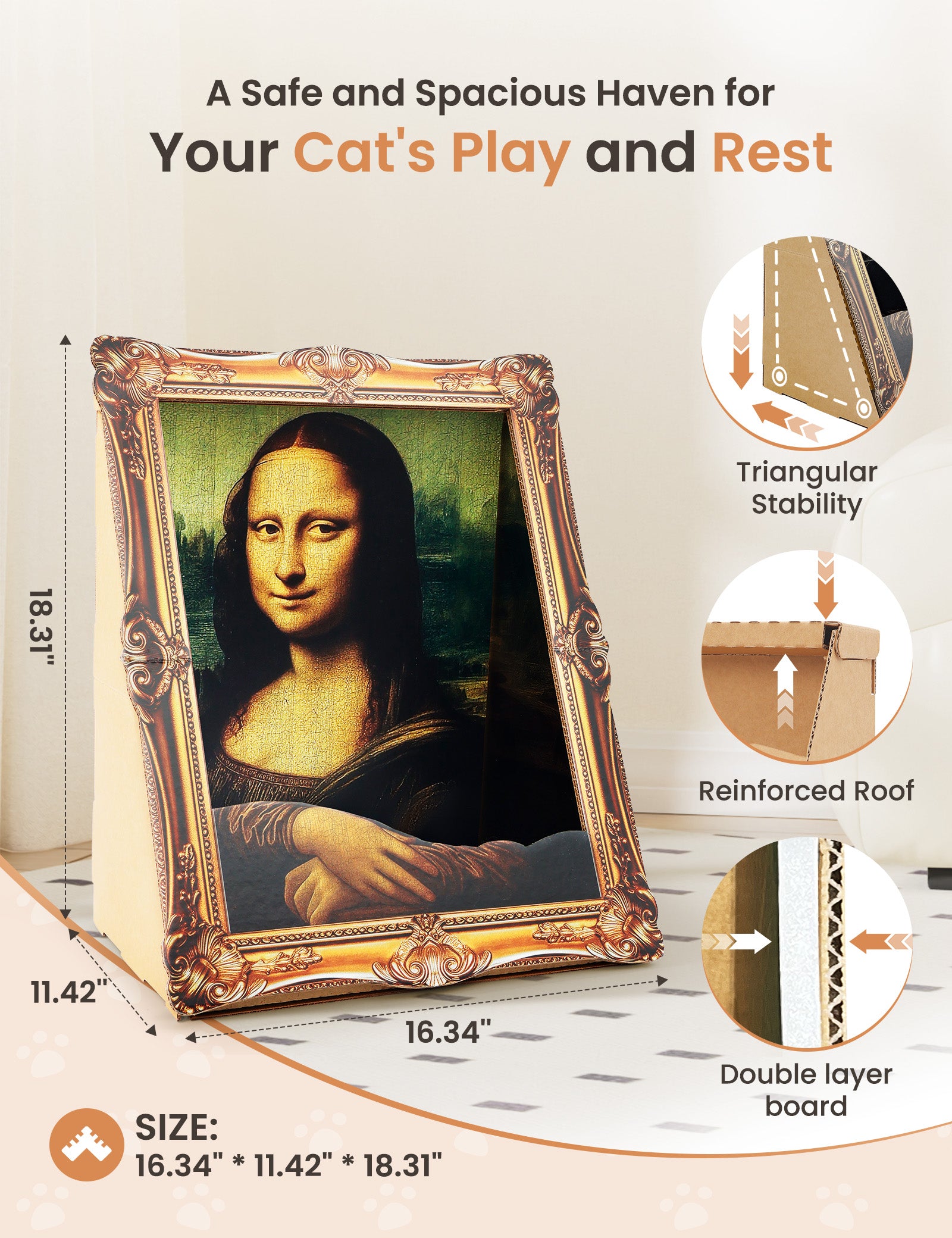 Mona Lisa Cat Bed