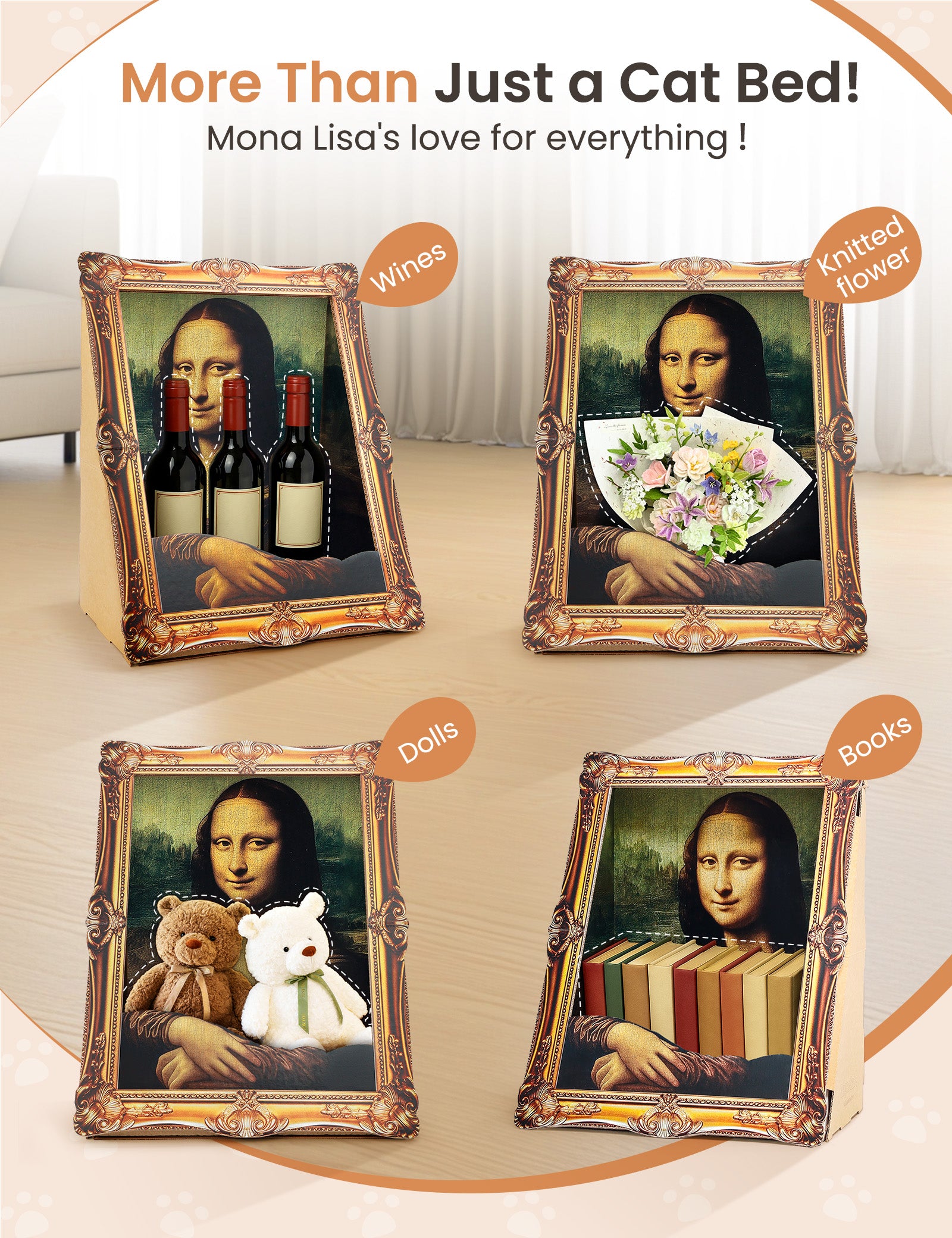 Mona Lisa Cat Bed