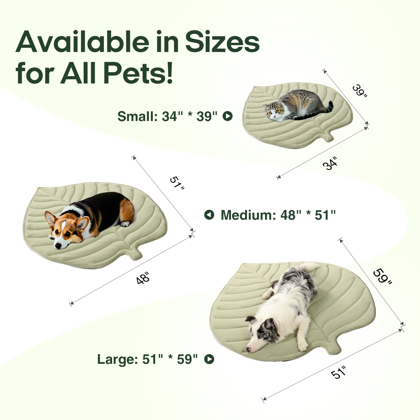 Leaf-Shaped Cooling Pet Mat